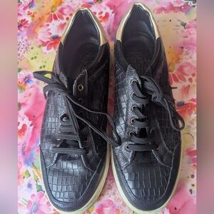 Maceoo Black Textured Men's Shoes